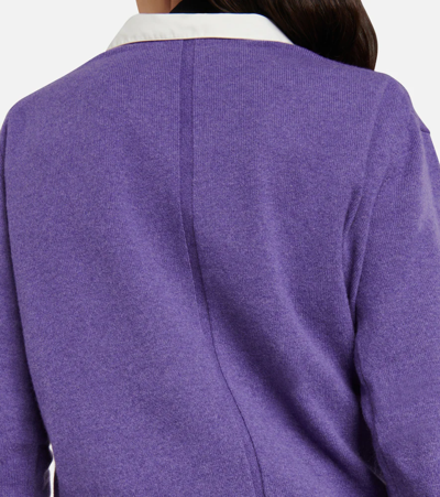 Shop The Row Kumamo V-neck Cashmere Sweater In Purple Iris