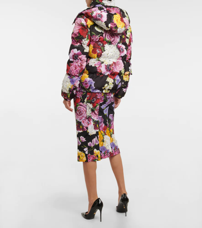 Shop Dolce & Gabbana Floral Puffer Jacket In Ortensie/fiori F.ner