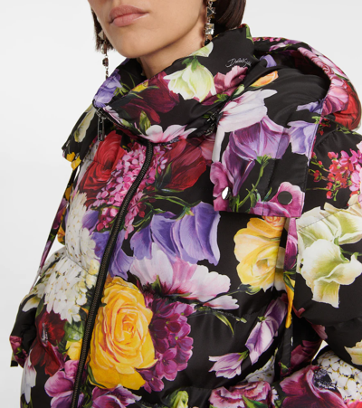 Shop Dolce & Gabbana Floral Puffer Jacket In Ortensie/fiori F.ner