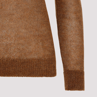 Shop Max Mara Mohair And Wool Sweater In Brown