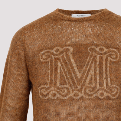 Shop Max Mara Mohair And Wool Sweater In Brown