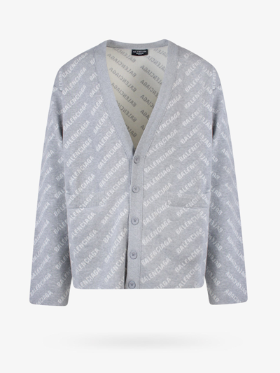 Shop Balenciaga Cardigan In Grey