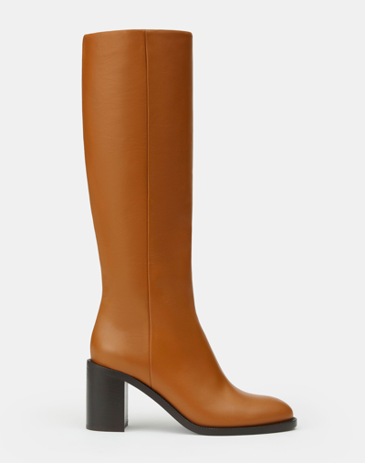 Shop Lafayette 148 Calfskin Leather Knee High Boot In Copper