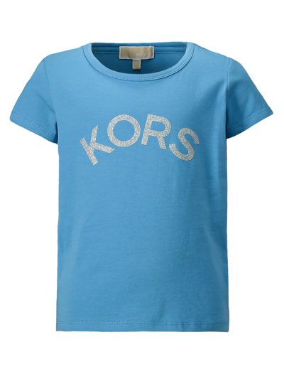 Shop Michael Kors Kids Blue T-shirt For Girls