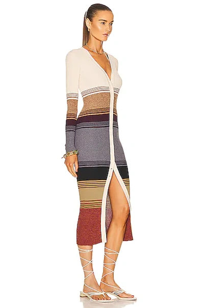 Shop Staud Shoko Sweater Dress In Sahara Stripe