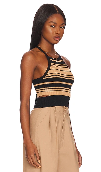 All The Ways Madelyn Knit Top In Black & Tan