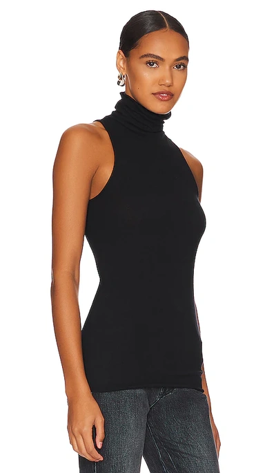 Enza Costa Cashmere Halter Turtleneck Top In Black In Black