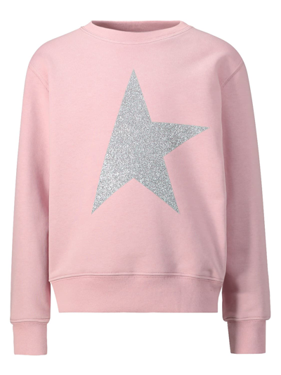 Shop Golden Goose Kids Pink Sweatshirt For Girls