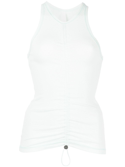 Shop Dion Lee Women Sheer Gather Front Tank In Clear Blue