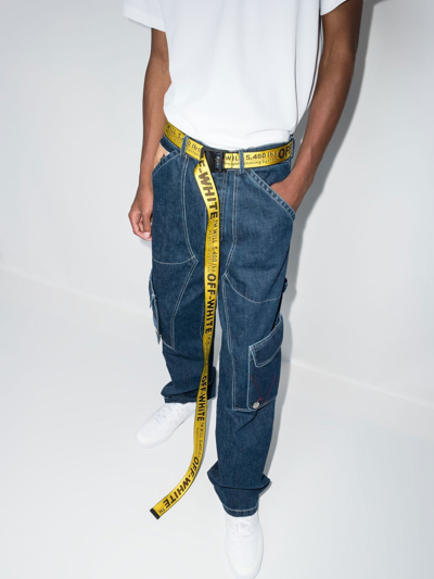 Shop Off-white Men Classic Industrial Belt In H35 Yellow Black