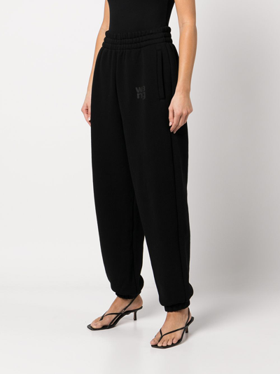 Shop Alexander Wang T T By Alexander Wang Women Puff Logo Sweatpant In Structured Terry In Black 001