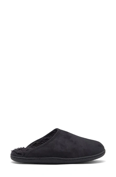 Nordstrom Rack Brock Faux Fur Lined Scuff Slipper In Black