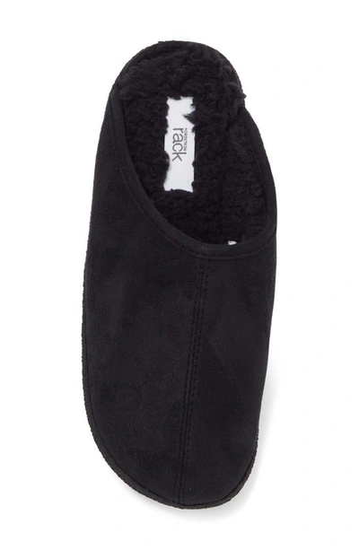 Nordstrom Rack Brock Faux Fur Lined Scuff Slipper In Black