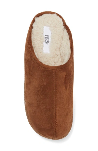 Nordstrom Rack Brock Faux Fur Lined Scuff Slipper In Chestnut