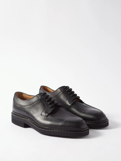 Arron Full-grain Leather Derby Shoes In Black
