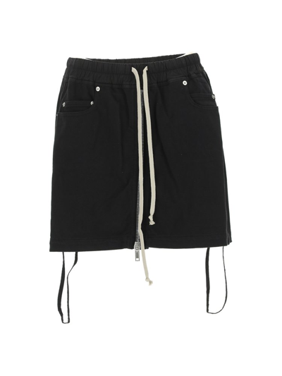 Shop Rick Owens Drkshdw Drawstring Mini Skirt In Black