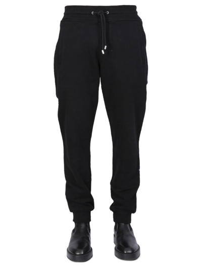 Shop Belstaff Logo Patch Drawstring Jogging Pants In Black