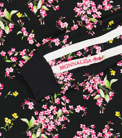 Shop Monnalisa Floral Jersey Sweatshirt In Black