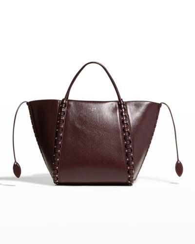 Shop Alaïa Le Hinge Small Studded Leather Tote Bag In Almandite