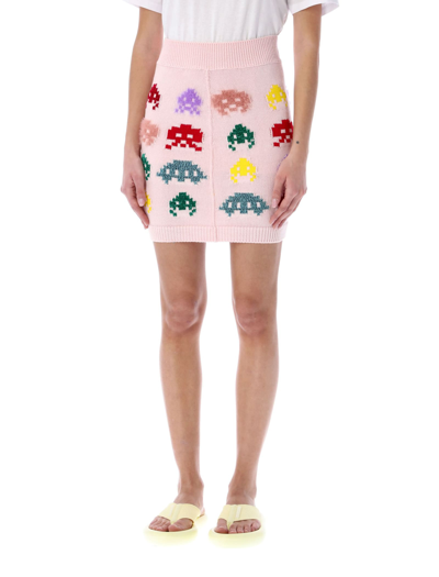 Shop Stella Mccartney Game On Knit Mini Skirt In Pink
