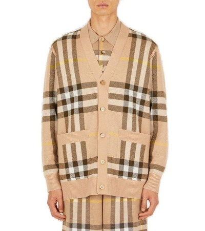 Shop Burberry Wilmore Checked Cardigan