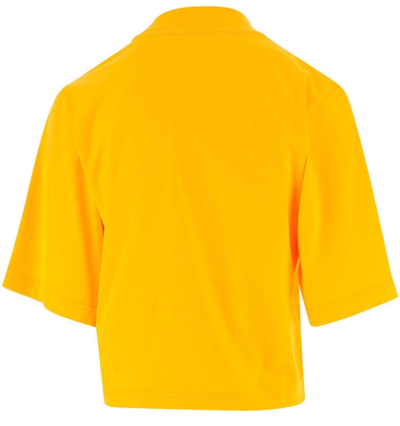 Shop Palm Angels Bear Printed Crewneck T-shirt In Yellow