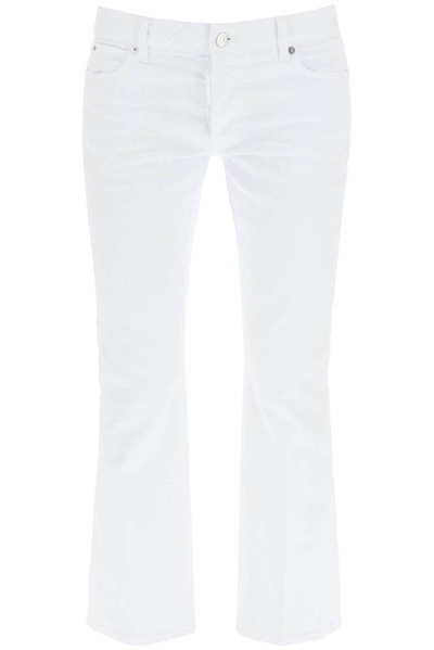 Shop Dsquared2 Bootcut High-waist Cropped Trousers In Bianco