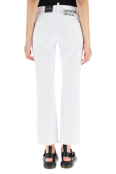 Shop Dsquared2 Bootcut High-waist Cropped Trousers In Bianco