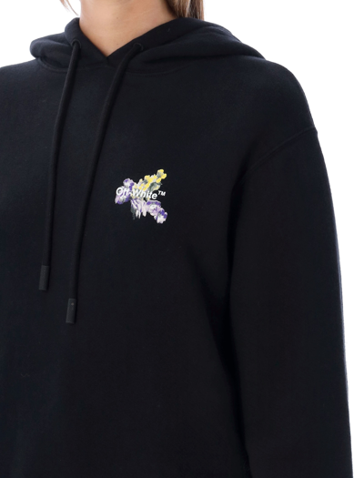 Shop Off-white Flower Arrow Regular Hoodie In Black