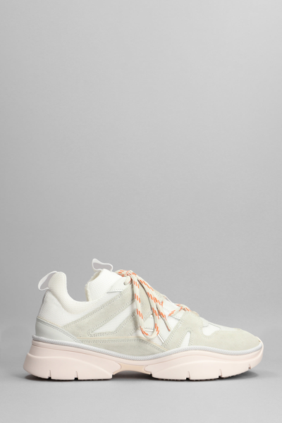 Shop Isabel Marant Kindsay Sneakers In White Suede And Leather