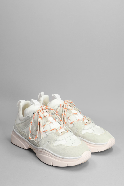 Shop Isabel Marant Kindsay Sneakers In White Suede And Leather