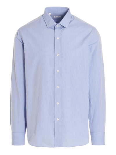 Shop Salvatore Piccolo Poplin Shirt In Light Blue