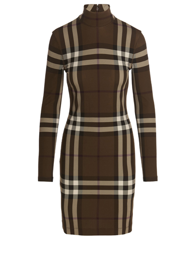 Shop Burberry Gemma Dress In Brown
