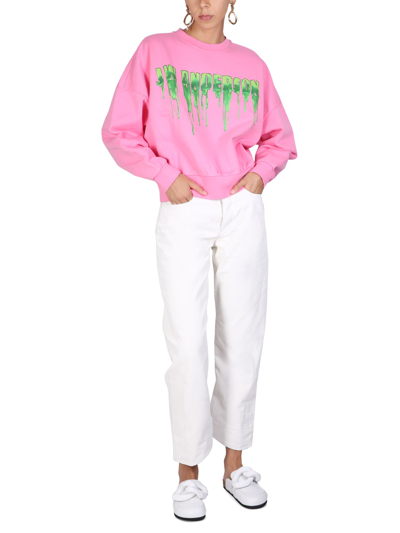 Shop Jw Anderson Slime Logo Sweatshirt In Rosa