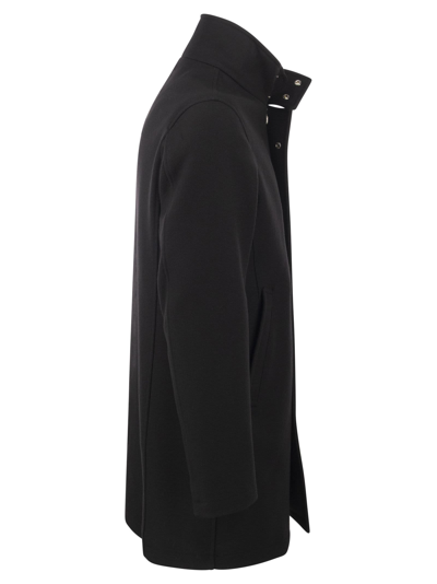 Shop Herno Wool-blend Medium Coat In Black