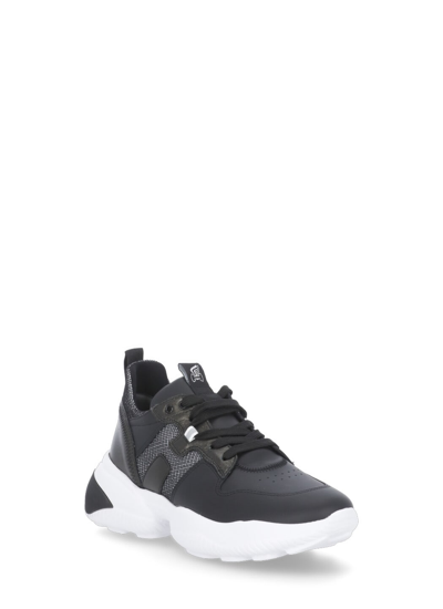 Hogan Interaction Sneakers In Leather In Black