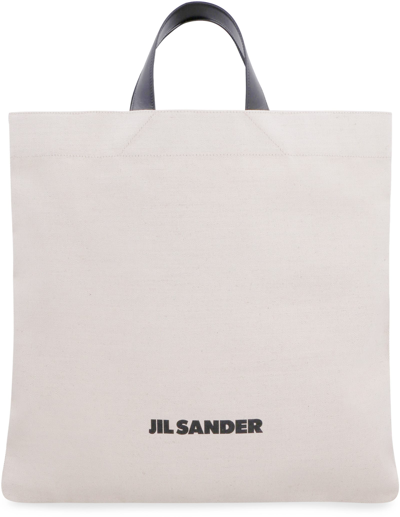 Jil Sander Man Handbag Ivory Size - Textile Fibers, Soft Leather In Ivory