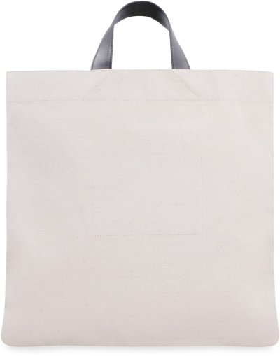 Shop Jil Sander Canvas Tote Bag In Ivory