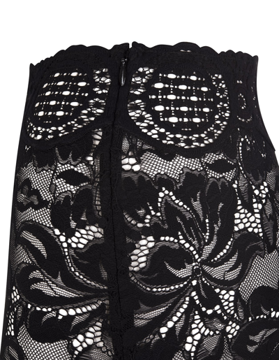 Shop Rabanne Woman Midi Skirt In Black Lace