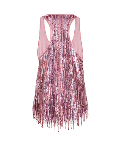 Shop Etro Woman Pink Sequin Top In Rosa