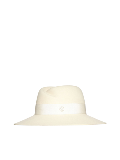Shop Maison Michel Hat In Bianco