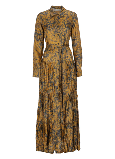 Shop Golden Goose Journey Dalma Dress In Golden Brown/insignia Blue