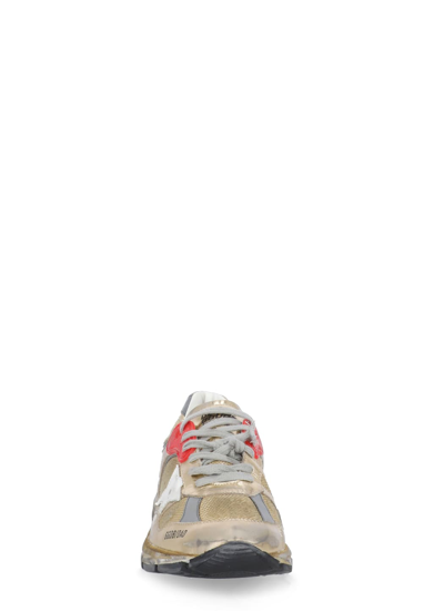 Shop Golden Goose Running Dad Sneakers In Gold/white