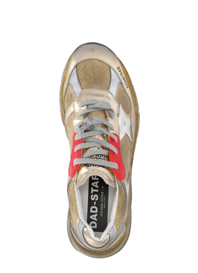 Shop Golden Goose Running Dad Sneakers In Gold/white