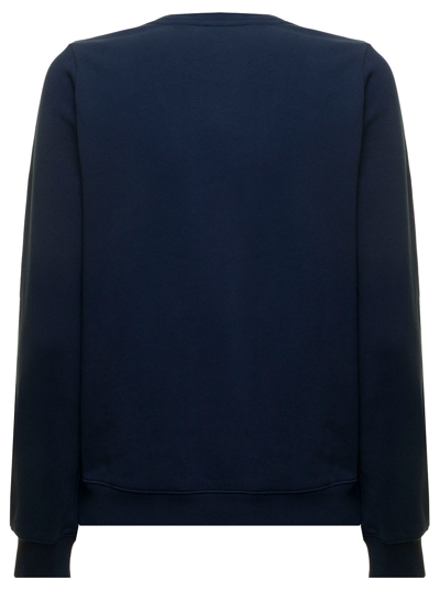 Shop Apc Blue Tina Sweatshirt In Fleece Cotton With Logo Embroidery To The Chest A.p.c. Woman