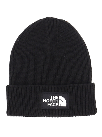 Shop The North Face Tnf Logo Box Cuffed Beanie In Tnf Black