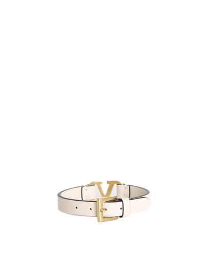 Shop Valentino V Logo Bracelet In Ivory