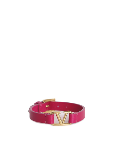 Shop Valentino V Logo Bracelet In Rosa Shocking