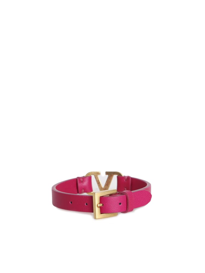 Shop Valentino V Logo Bracelet In Rosa Shocking