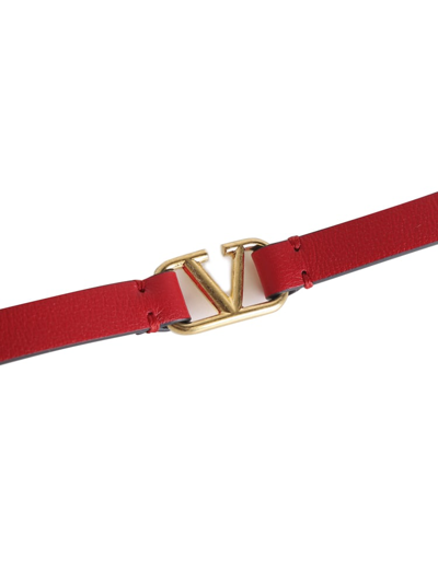 Shop Valentino V Logo Bracelet In Rouge Pur/nero